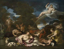 Репродукция картины "the disarming of cupid, an allegory of chastity" художника "джордано лука"