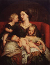Копия картины "mrs george augustus frederick cavendish bentinck and her children" художника "джордж фредерик уоттс"