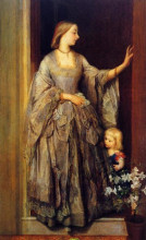 Репродукция картины "lady margaret beaumont and her daughter" художника "джордж фредерик уоттс"