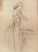 Картина "portrait of a lady, possibly julia jackson" художника "джордж фредерик уоттс"