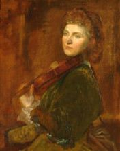 Картина "the portrait of violinist wilma neruda a.k.a lady hall&#233;" художника "джордж фредерик уоттс"