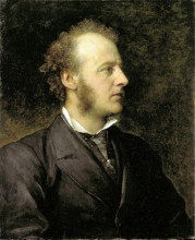 Копия картины "portrait of sir john everett millais" художника "джордж фредерик уоттс"