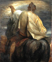 Репродукция картины "horsemen apocalypse rider" художника "джордж фредерик уоттс"