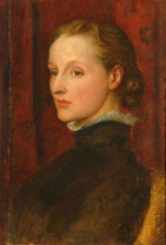 Репродукция картины "portrait of mary fraser tytler, afterwards mary seton watts" художника "джордж фредерик уоттс"