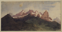 Репродукция картины "alpine landscape" художника "джордж фредерик уоттс"