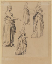 Репродукция картины "four studies of a draped female figure" художника "джордж фредерик уоттс"