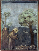Картина "st. francis preaching to the birds" художника "джотто"