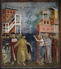 Репродукция картины "st. francis renounces all worldly goods" художника "джотто"