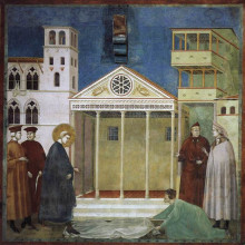 Репродукция картины "st. francis honoured by a simple man" художника "джотто"