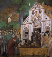 Репродукция картины "st. francis mourned by st. clare" художника "джотто"