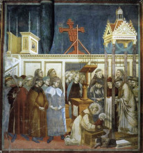 Копия картины "st. francis of assisi preparing the christmas crib at grecchio" художника "джотто"