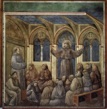 Копия картины "the apparition at the chapter house at arles" художника "джотто"