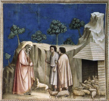 Репродукция картины "joachim among the shepherds" художника "джотто"