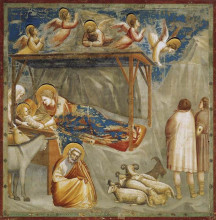Репродукция картины "nativity. birth of jesus" художника "джотто"
