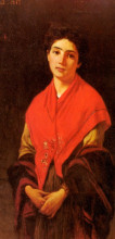 Копия картины "lady in red" художника "дзандоменеги федерико"