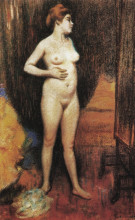 Репродукция картины "naked woman in the mirror" художника "дзандоменеги федерико"