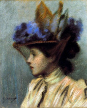 Копия картины "lady with a hat" художника "дзандоменеги федерико"