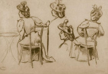 Копия картины "study of figures" художника "дзандоменеги федерико"