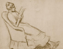 Репродукция картины "woman on an armchair" художника "дзандоменеги федерико"