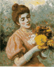 Копия картины "woman with bouquet" художника "дзандоменеги федерико"