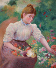 Копия картины "girl picking flowers" художника "дзандоменеги федерико"