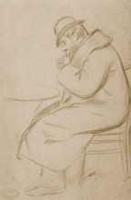 Репродукция картины "figure of man sitting" художника "дзандоменеги федерико"