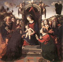 Копия картины "mystical marriage of st. catherine of alexandria" художника "ди козимо пьеро"