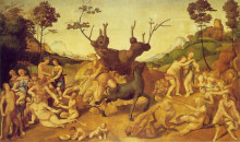 Копия картины "the misfortunes of silenus" художника "ди козимо пьеро"