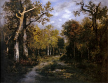 Копия картины "the forest in fontainebleau" художника "диаз нарсис"