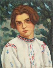 Репродукция картины "peasant woman from săv&#226;rşin" художника "димитреску штефан"
