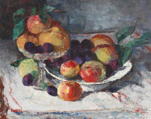 Репродукция картины "still life with ripe fruits" художника "димитреску штефан"