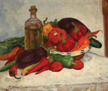 Репродукция картины "still life with ripe vegetables" художника "димитреску штефан"