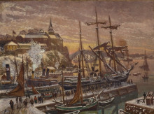 Копия картины "from christiania harbour" художника "дирикс карл эдвард"