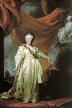 Картина "екатерина ii в виде законодательницы в храме богини правосудия" художника "дмитрий левицкий"