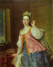 Репродукция картины "portrait of a. d. levitzkaya, artist s daughter" художника "дмитрий левицкий"
