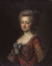 Репродукция картины "portrait of grand duchess maria feodorovna" художника "дмитрий левицкий"