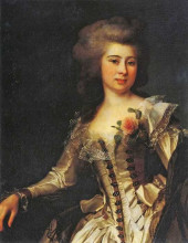 Картина "portrait of unknown woman with a rose" художника "дмитрий левицкий"