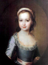 Репродукция картины "portrait of countess anna vorontsova as a child" художника "дмитрий левицкий"