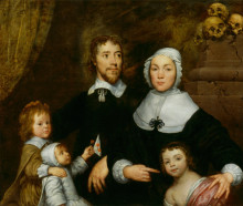 Репродукция картины "portrait of richard streatfeild&#160;family" художника "добсон уильям"