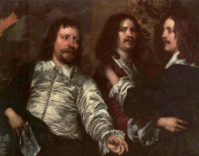Репродукция картины "the painter with charles cottrell and balthasar gerbier" художника "добсон уильям"