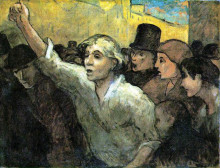 Репродукция картины "стачка" художника "домье оноре"