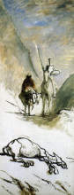 Репродукция картины "дон кихот, санчо панса и мёртвый мул" художника "домье оноре"