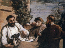 Репродукция картины "завтрак в деревне" художника "домье оноре"