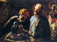 Репродукция картины "два скульптора" художника "домье оноре"