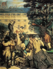 Репродукция картины "камилла демулен в пале-рояле" художника "домье оноре"