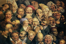 Репродукция картины "тридцать пять выражений лиц" художника "домье оноре"