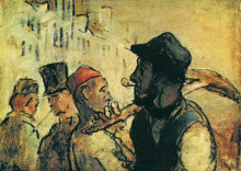 Репродукция картины "рабочие" художника "домье оноре"