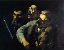Репродукция картины "певцы перед пюпитром" художника "домье оноре"