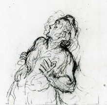 Копия картины "этюд испуганной женщины" художника "домье оноре"