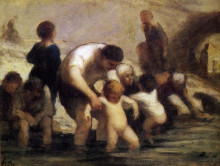 Копия картины "купание детей" художника "домье оноре"